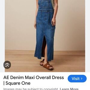 American Eagle Outfitters Maxi Overall Dress in black